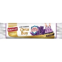 Koroplast Lavanta Büzgülü Orta Boy Çöp Torbası 6 Adet Mor 55 x 60 CM