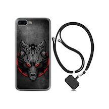 Apple Uyumlu iPhone 7 Plus 8 Plus Kılıf Boyun Askılı Dark Wolf 1813