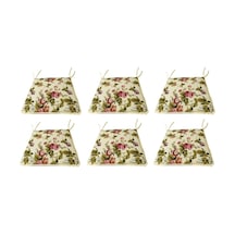 Sandalye Minderi Eko Fermuarlı Süngerli-6 Adet(Ingiliz Gülü) (524834210)