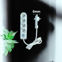 4 Lü Uzatma Kablosu 1.5 Metre İnce Fişli, Aç/kapa Düğmeli, Çocuk Korumalı, Şık Ve Güvenli Tasarım 1.5 M