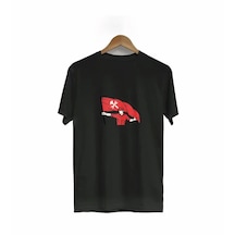 Suma 1 Mayıs Emek Ve Dayanışma Bayraklı Emekçi Baskılı Bisiklet Yaka T-shirt - Siyah