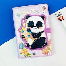 Panda Tasarımlı Kabartma Kapaklı Defter Çok Renkli