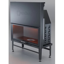 Schömne Elegance Düz Asansörlü Çelik Şömine Haznesi 110 Luk