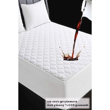 Madame Blue Kapitone Fitted Sıvı Geçirmez Yatak Koruyucu Alez Beyaz
