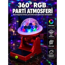 360 Rgb Led Disco Işığı Ayarlanabilir Başlıklı Güneş Enerjili Projektör Lamba
