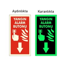 Fotolümen Fosforlu Yangın Alarm Butonu Levhası