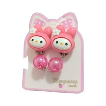 Sevimli My Melody Figürlü Pembe Çocuk Saç Tokası 2 Li Set Çok Renkli