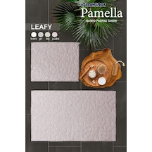 Merinos Pamella 2 Li Banyo Paspas Takımı Leafy Pudra Pudra Pudra