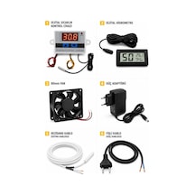 Kuluçka Xh-w3001 Kuluçka Seti, Dijital Termostat, Fan, Adaptör, Higrometre, 1500w, 220v, 5 Parça