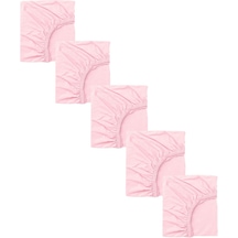 5 Adet Pamuklu Ve Lastikli 60 X 120 + 15 Cm Penye Bebek Çarşaf-pembe