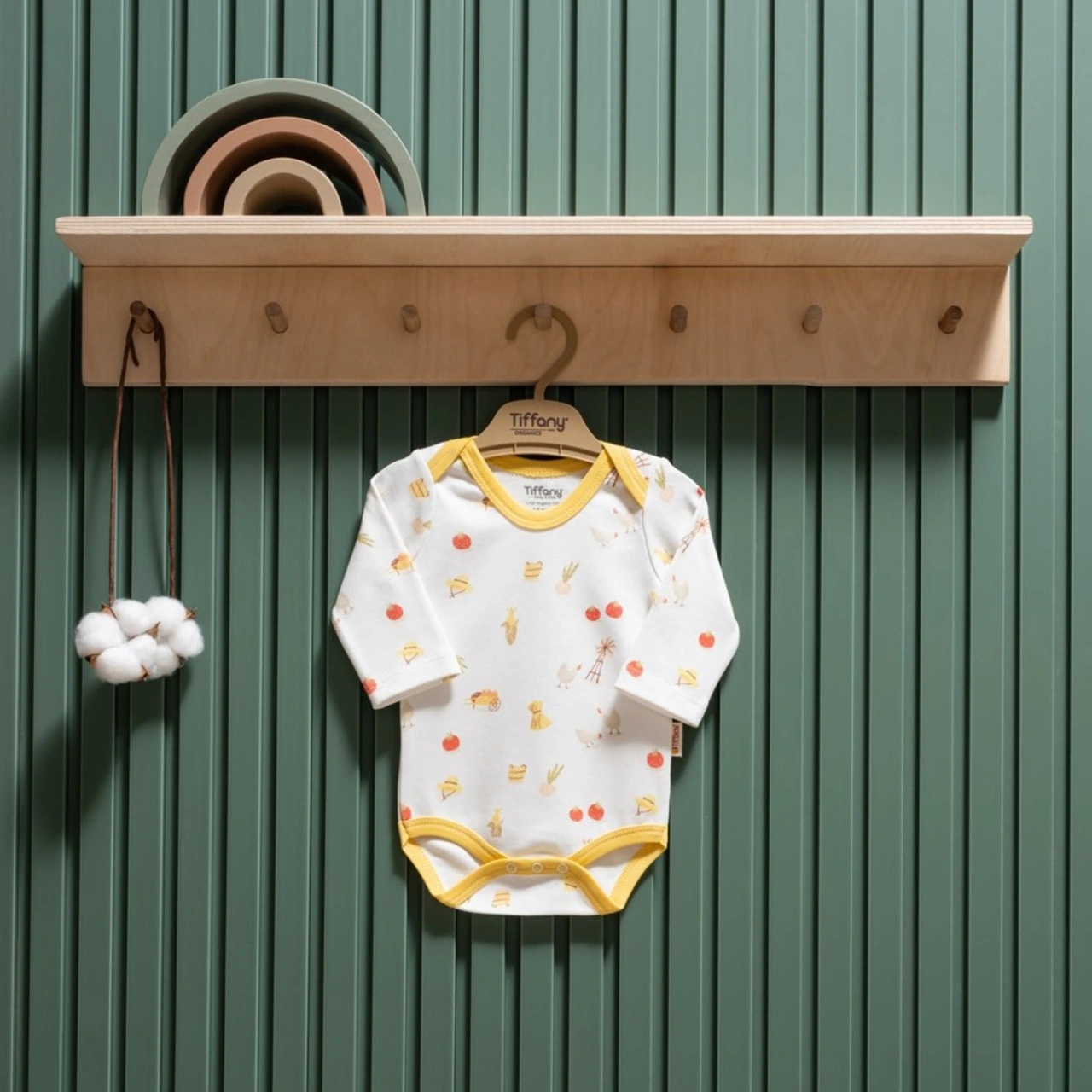 Tiffany Baby & Kids Tiffany Baby Strawberry Organik Theme Uzun Kol Body 45011 Ekru