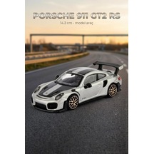 TıfılToys Hobbiez Lisanslı Porsche 911 Gt2 Kapıları Açılabilir Model Diecast 1/32 Ölçek Metal Standlı Araç Gri