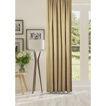 Cheap's Home Petek Dokulu Kadife Dokuma Düz Dikiş Ekstrafor Büzgü Fon Perde Vizon