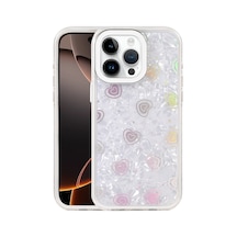 Apple iPhone Uyumlu  15 Pro Max Lumi Desenli Kapak -  Beyaz