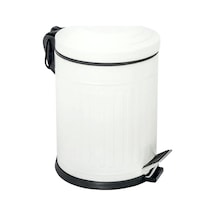 Retro Beyaz 5 Litre Çöp Kovası Beyaz