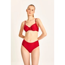 Too Salty Swimwear Kadın Büzgülü Balenli Toparlayıcı Yüksek Bel Bikini Takımı 24s101st Kırmızı