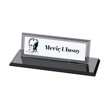 Kişiye Özel Atatürk Sluetli Kristal Masa İsimliği