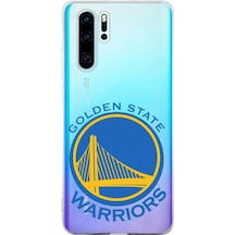 Huawei P30 Pro Uyumlu Kapak Golden State Warriors Tasarımlı Şeffaf Silikon Kılıf Şeffaf