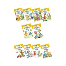 Sevimli Dinozorlar Boyama Kitabı Çıkartmalı 10 Set - Ihzz-801534