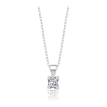 0.25 Karat Mia Zirconia Benzersiz Zerafet Tektaş Gümüş Kolye