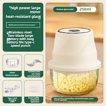 Springsun Elektrikli Sarımsak Blenderı 250ml Cam Kase Beyaz - Hızlı Sarımsak Ezici Ve Çırpıcı Mutfak Aleti Diğer