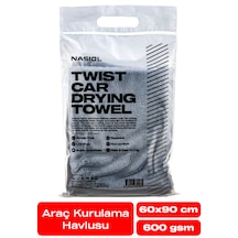 Nasiol Yüksek Su Emici Özellikli Mikrofiber Araç Kurulama Havlusu Çiziksiz Temizlik 60 x 90 CM 600gsm