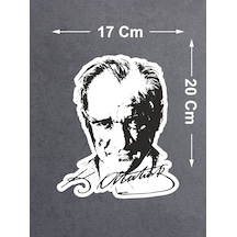 Atatürk Silüet Sticker - Araba Oto Araç Motosiklet Karavan Sticker - 00017 20x17 Cm