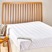 Taç Uyku Pedi Dreamer Kapitoneli Lastikli 160x200 Çift Kişilik Beyaz