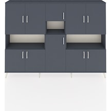 Arges Dolap 14 Raflı 10 Kapaklı 220x30x163 Antrasit-antrasit Antrasit - Antrasit Arges Dolap 14 Raflı 10 Kapaklı 220x30x163 Antrasit-antrasit Antrasit - Antrasit