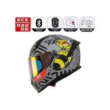 M910 Mat Bee Motosiklet Kaskı Spoiler Mod Güneş Vizörlü Full Face Kask Çok Renkli