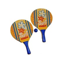 Beach Ball Tahta Raket - 3394 - Sarı 1 Çift