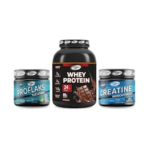 Whey Protein 2000g Çikolatalı-creatıne 300g-proflaks 300g Yeşil Elma Aromalı Çikolatalı