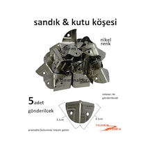 Sandık Köşesi Metal Nikel Krom Renk Hobi Kutu Köşesi Ahşap Kutu K