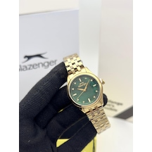 Slazenger Sl.09.2528.3 Kadın Kol Saati Altın İçi Yeşil Renk Çok Renkli
