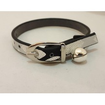 Gri Renkli Burberry Desen Derili Metal Tokali Kedi Tasması