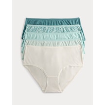 Marks & Spencer 5'li Cotton Lycra Short Külot Seti T61005104x Yeşil