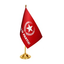 Masa Üstü Vatan Partisi Bayrağı + Pirinç Direk Masa Bayrak Seti