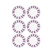 The Mia Joy Yemek Tabağı 6lı Set Mor 20 Cm Mor