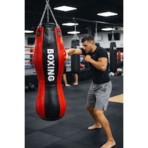 Spor Byfit Salon Tipi Özel Tasarım Mma Boks Torbası Kırmızı - Siyah