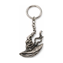 Mystic Witch Hat Şapka Figürlü Eskitme Gümüş Renk Metal Anahtarlık