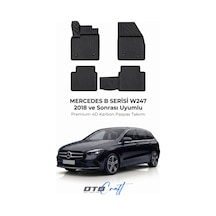 Otocraft Mercedes B Serisi W247 2018+ Araca Özel 4d Karbon Oto Paspas Havuzlu Tam Set