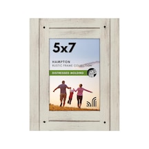 Ayrex 13x18cm Rustik Resim Çerçevesi, Aspen Beyazı Dokulu Ahşap, Cilalı Cam, Duvar Ve Masa Üstü