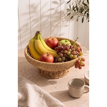 Hasır Ayaklı Rattan Meyvelik 28 Cm