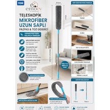156 Cm Teleskopik Uzayan Saplı Esnek Mikrofiber Toz Alma Fırçası Dolap Üstü Ve Yüksek Alan Mopu