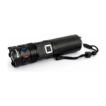 Bd-5 30w Tg Led Alüminyum Alaşımlı Zoomlu Type-c Dijital Göstergeli Şarjlı El Feneri