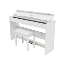 Köhner Slp-245 Wh Dijital Konsol Piyano, Bluetooth, Tuş Hassasiyeti, 88 Tuşlu, Kapaklı Kulaklık Ve Tabure