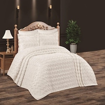 Royam Prestij Çift Kişilik Yatak Örtüsü Pike Takımı 6 Parça Ekru