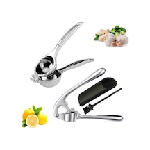 Sarımsak Ezici Ve Limon Sıkacağı Seti, Paslanmaz Çelik Sarımsak K Çok Renkli