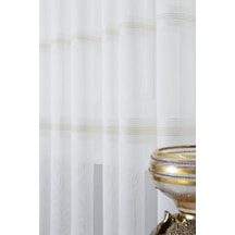 Nevra Gold 1/3 Sık Pileli Çelik Düz Desen Ütü İstemez Kırışmaz Yeni Sezon Salon Oda Tül Perdesi Gold