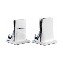İpega Ps5 Slim Dijital/ps5 Slim Disk Multifonksiyonel Şarjlı,soğutucu Fanlı,vr Standlı Cd Raf Stand